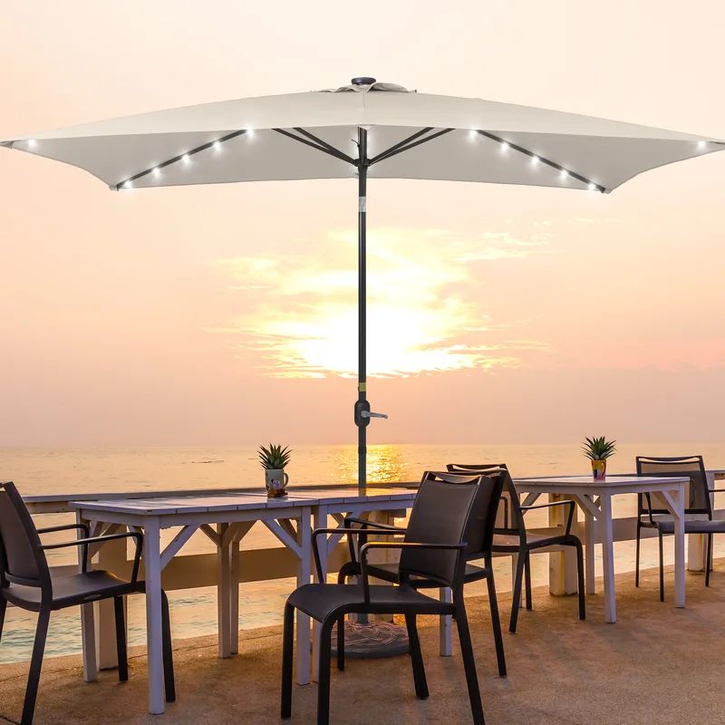 Doralice 120'' x 78'' Rectangular Lighted Market Umbrella | Wayfair North America