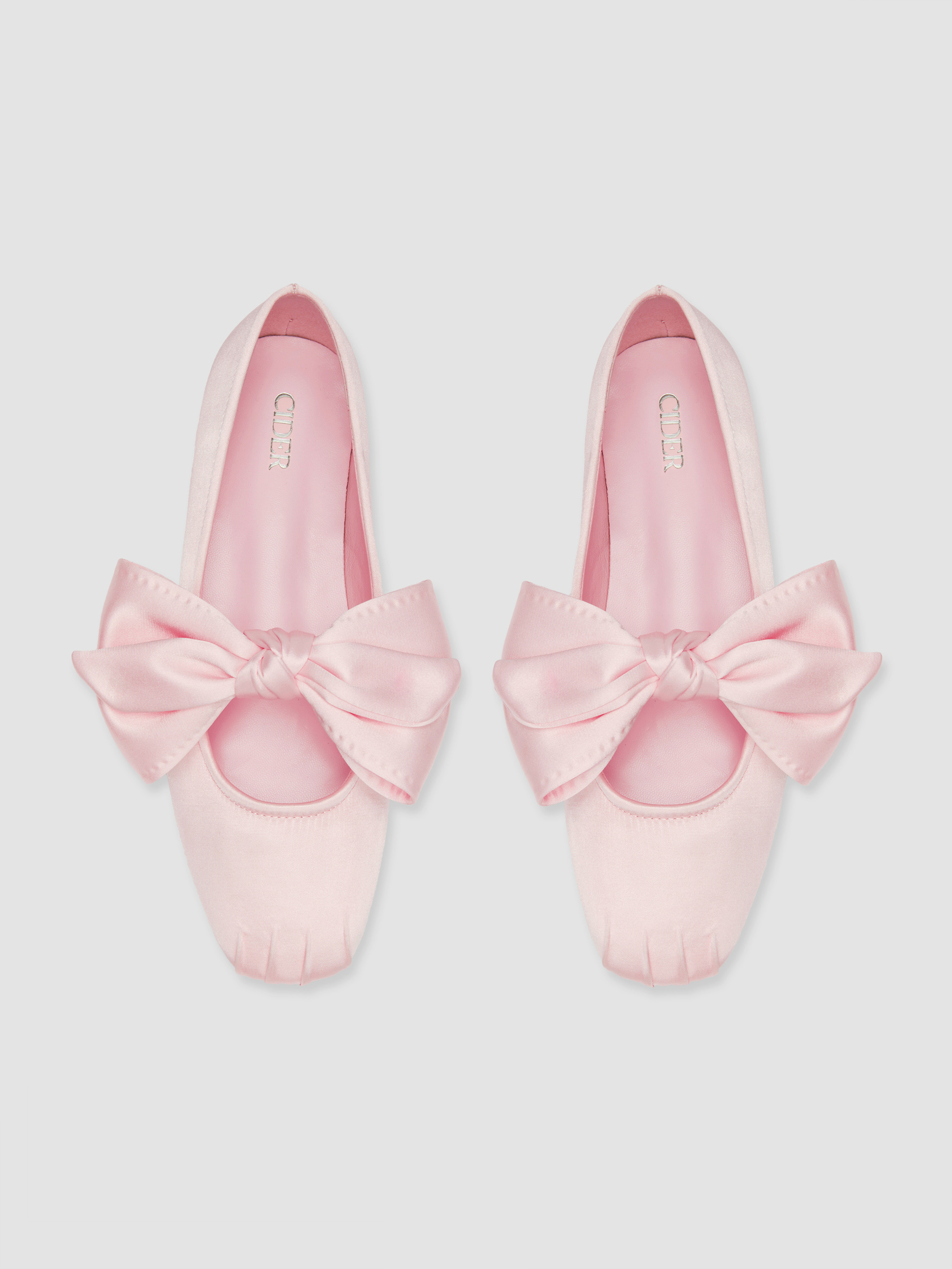 Bowknot Decor Satin Mary Jane Shoes | Cider