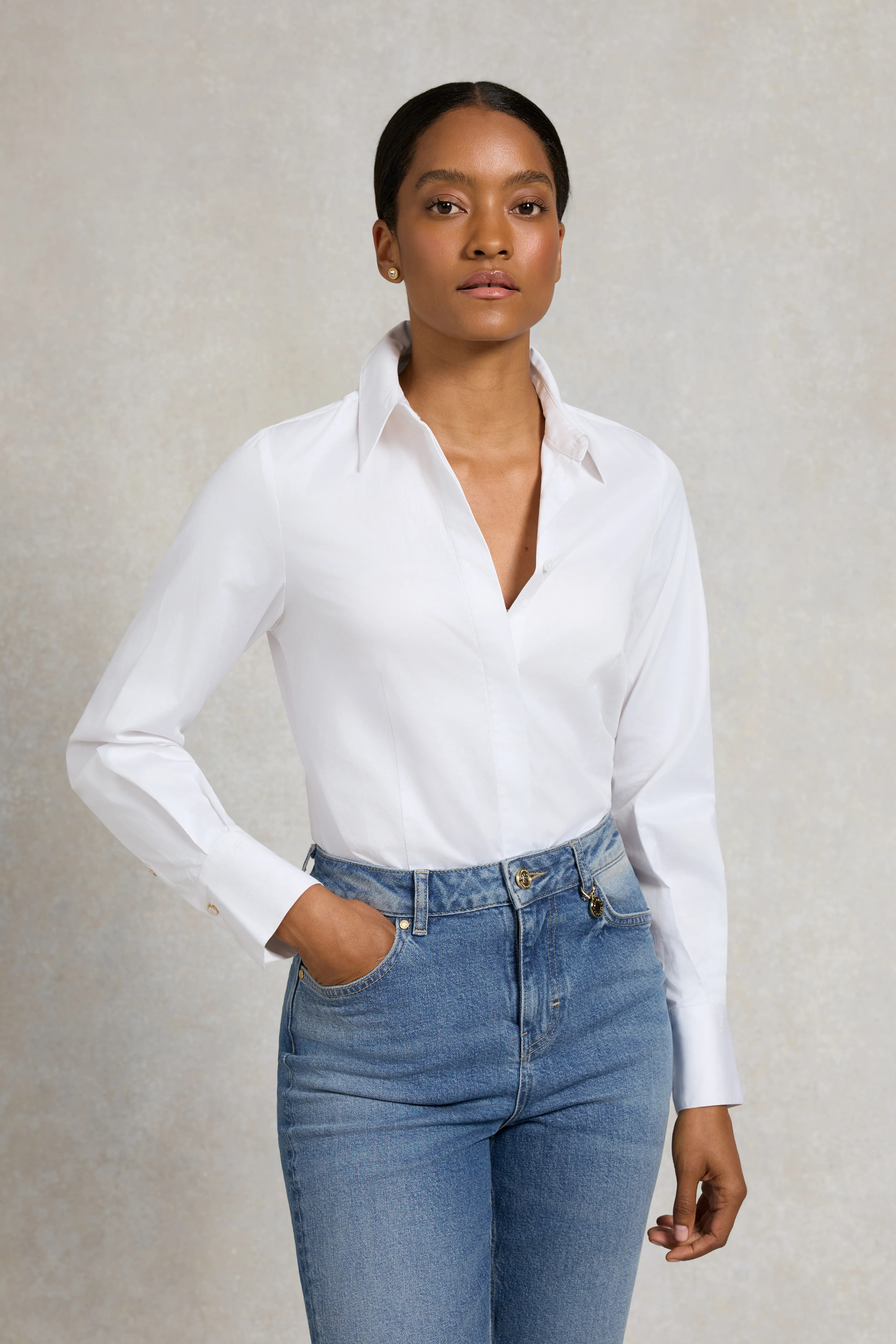 Classic Shirt Bodysuit (White) | Holland Cooper