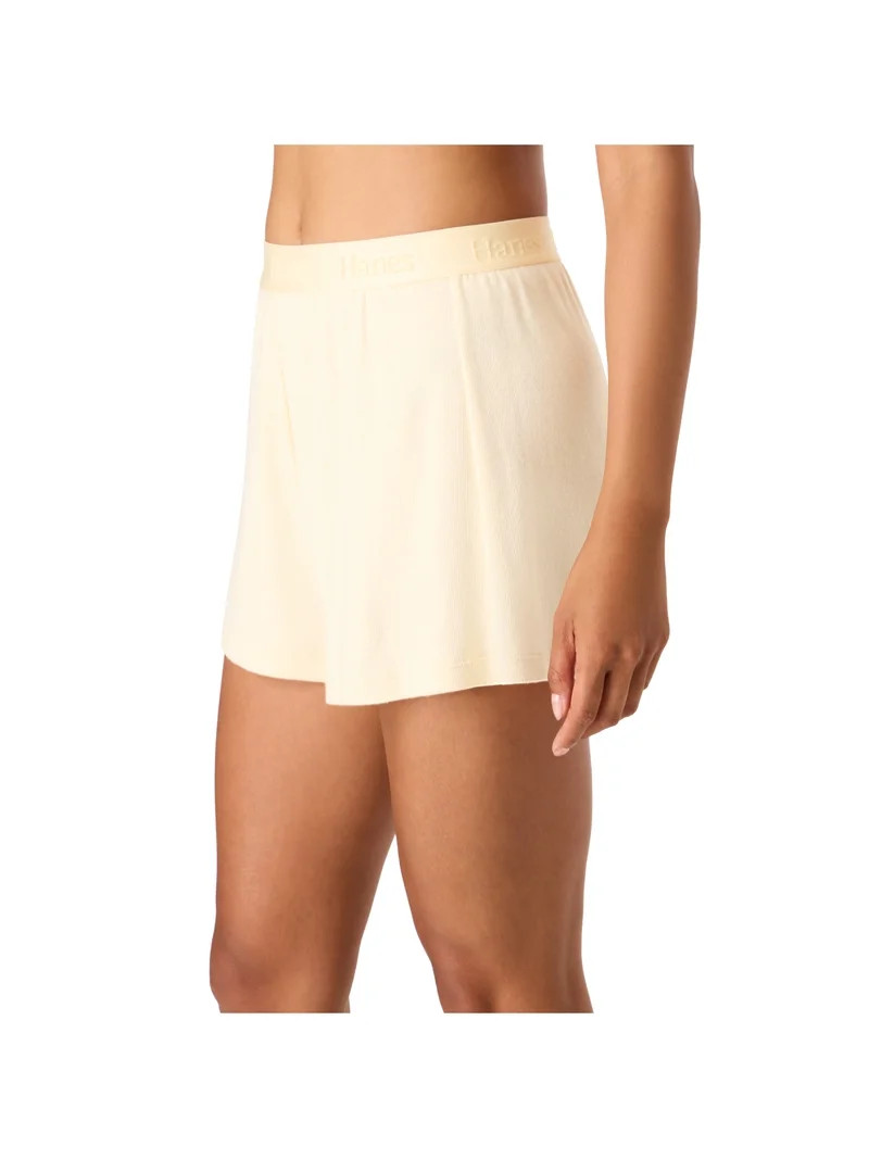 Hanes Originals Women's SuperSoft Comfywear Rib Sleep Shorts, Sizes S to 2X | Walmart (US)
