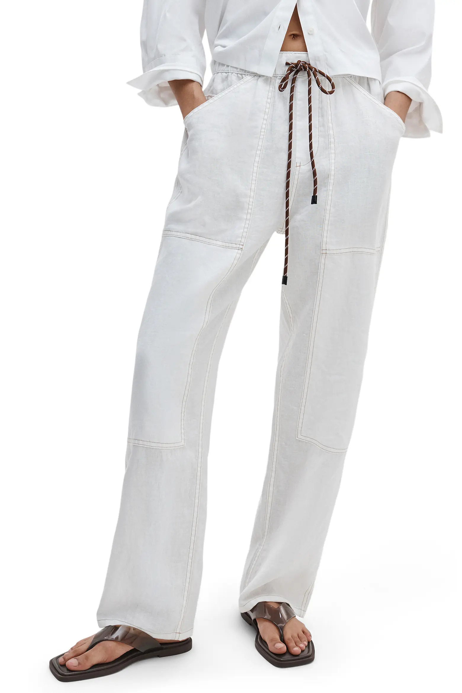 Atlas Linen Drawstring Carpenter Pants (Women) | Nordstrom | Nordstrom