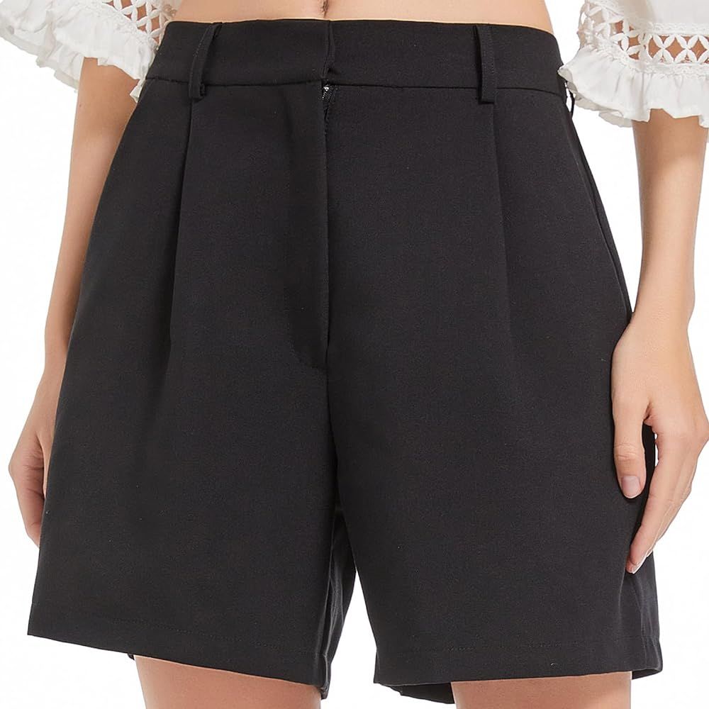 Everbellus High Waisted Wide Leg Dressy Shorts for Women Casual Business Tailored Shorts with Poc... | Amazon (US)