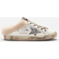 Golden Goose Women's Superstar Sabot Leather/Shearling Slip-On Trainers - White/Silver/Beige - UK 5 | Coggles (Global)