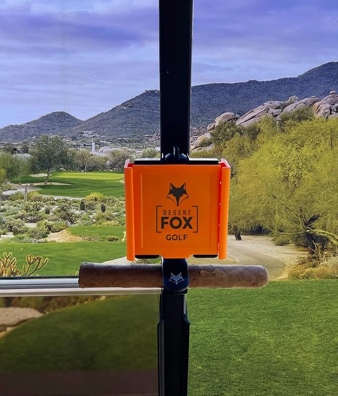 Desert Fox Golf Phone Caddy + Cigar Holder – Adjustable Golf Cart Phone Mount with Secure Cigar... | Amazon (US)