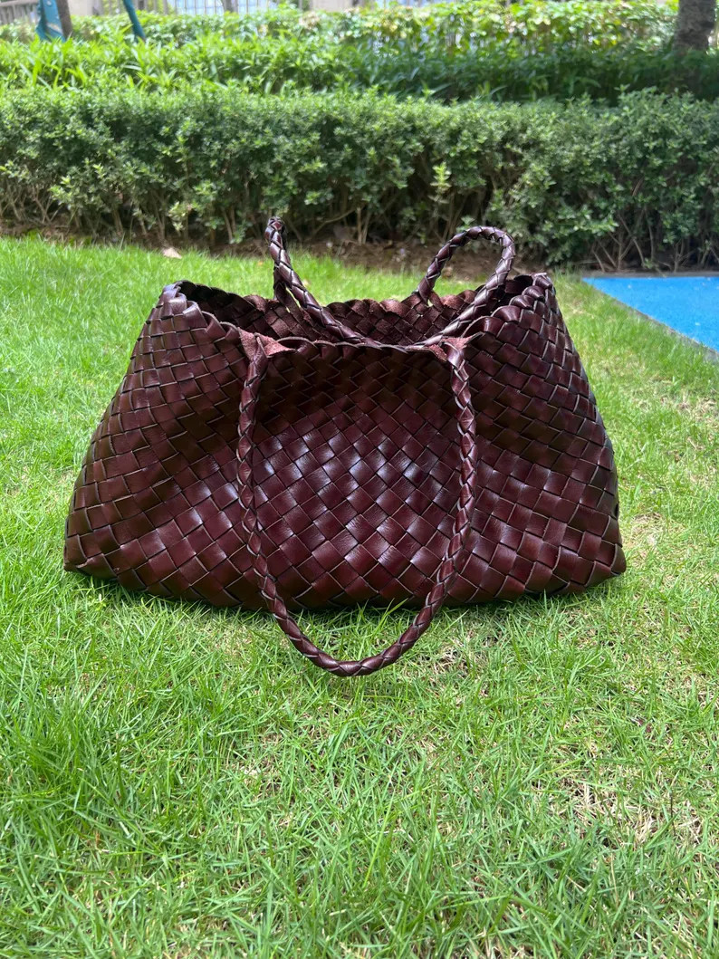 Handwoven Cowhide Leather Bag: Bohemian Dragon Design, Custom Engraving - Etsy UK | Etsy (US)