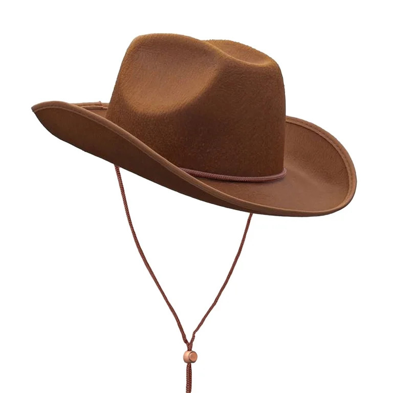 AJGRHE Western Cowboy Hat with White Wraparound Design for Ranch Style Brown One Size | Walmart (US)