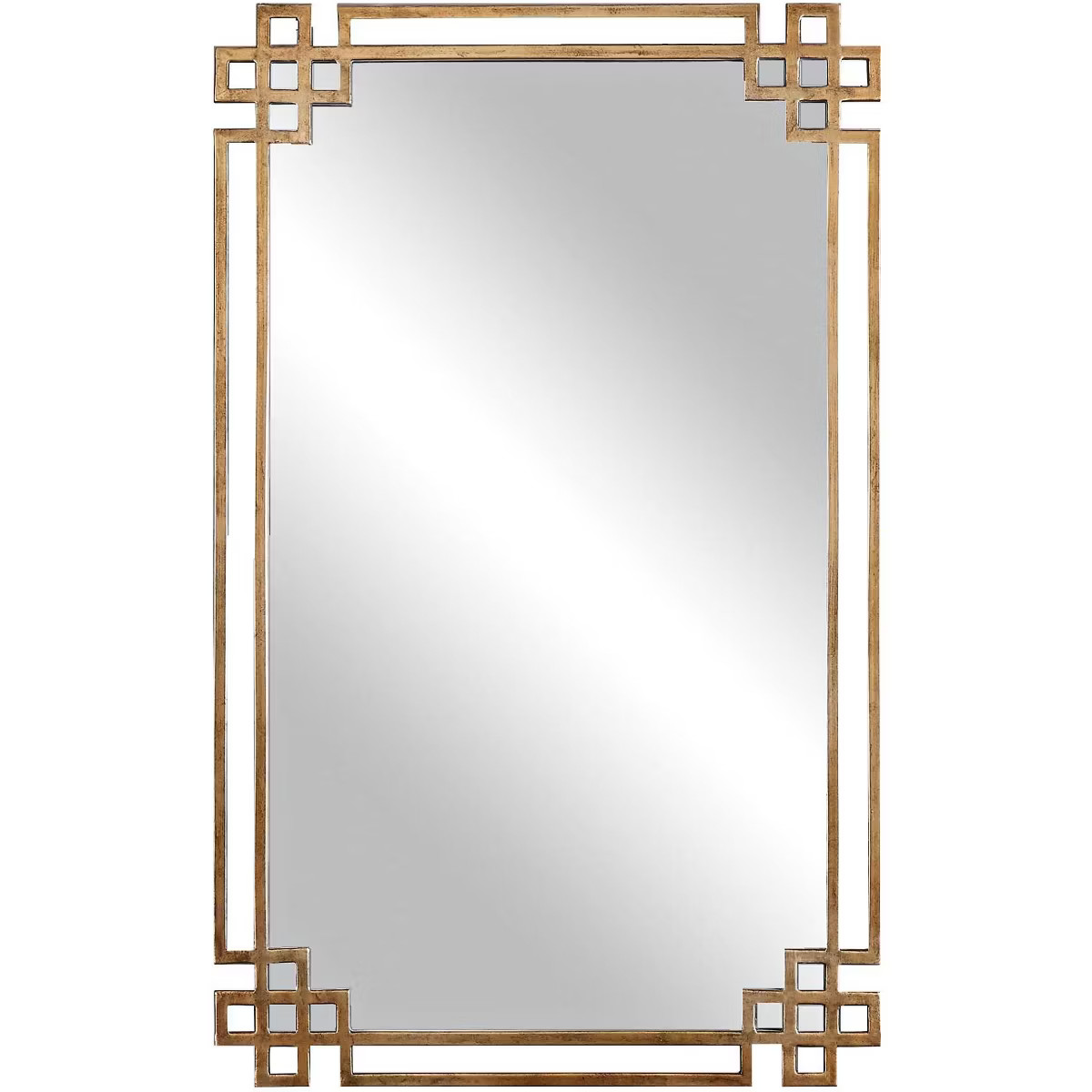 Uttermost Rectangular Vanity Accent Wall Mirror Industrial Plated Gold Metal Open Frame 23" Wide ... | Target