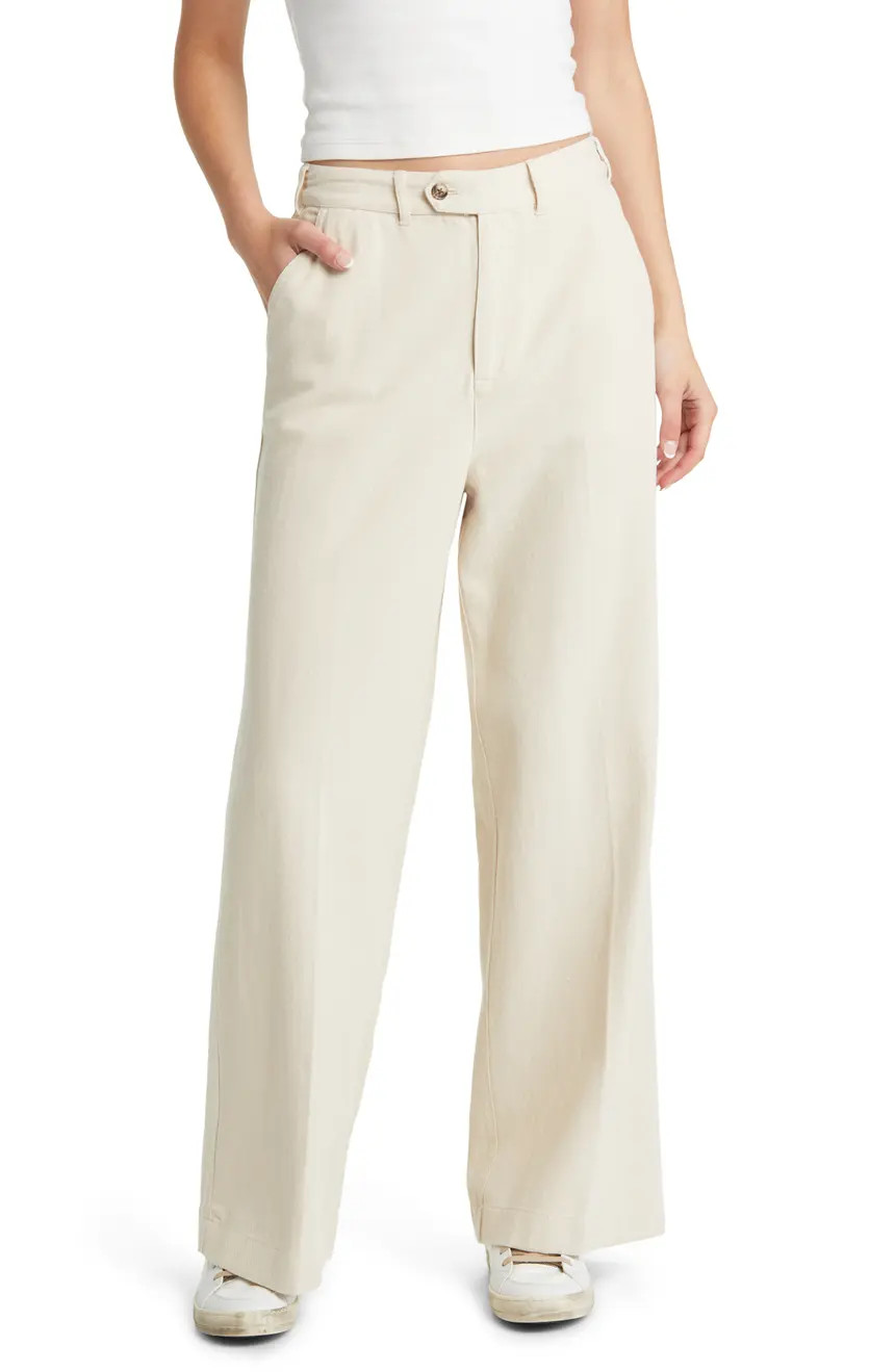Wide Leg Cotton Twill Trousers | Nordstrom