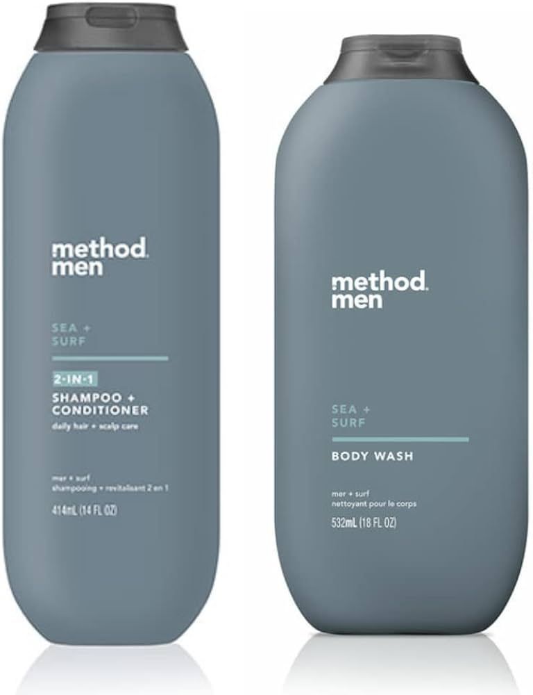Method Men Body Wash Sea And Surf, 18 Oz. & Mens Shampoo And Conditioner Sea + Surf, 14 Oz. Bundl... | Amazon (US)