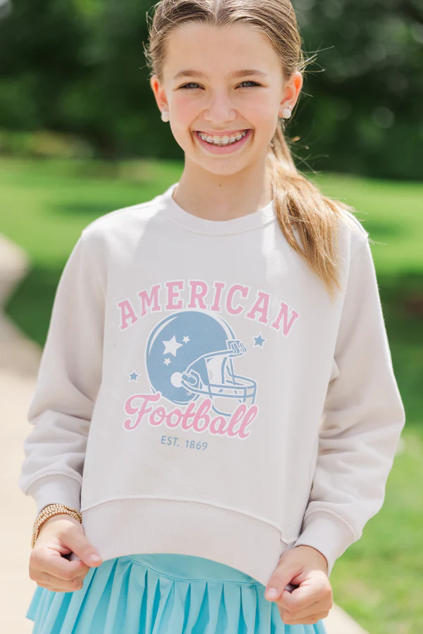 Girls: American Football League Bone Graphic Sweatshirt | The Mint Julep Boutique