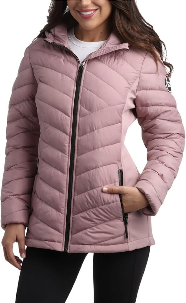 Reebok Women's Jacket - Lightweight Quilted Puffer Parka Coat with Flex Stretch Panels – Casual... | Amazon (US)