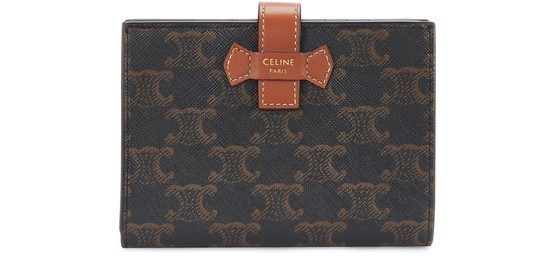 Medium Strap Wallet in Triomphe Canvas and lambskin - CELINE | 24S (APAC/EU)