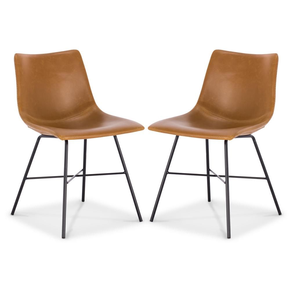 Poly and Bark Tan Paxton Dining Chair (Set of 2) | The Home Depot