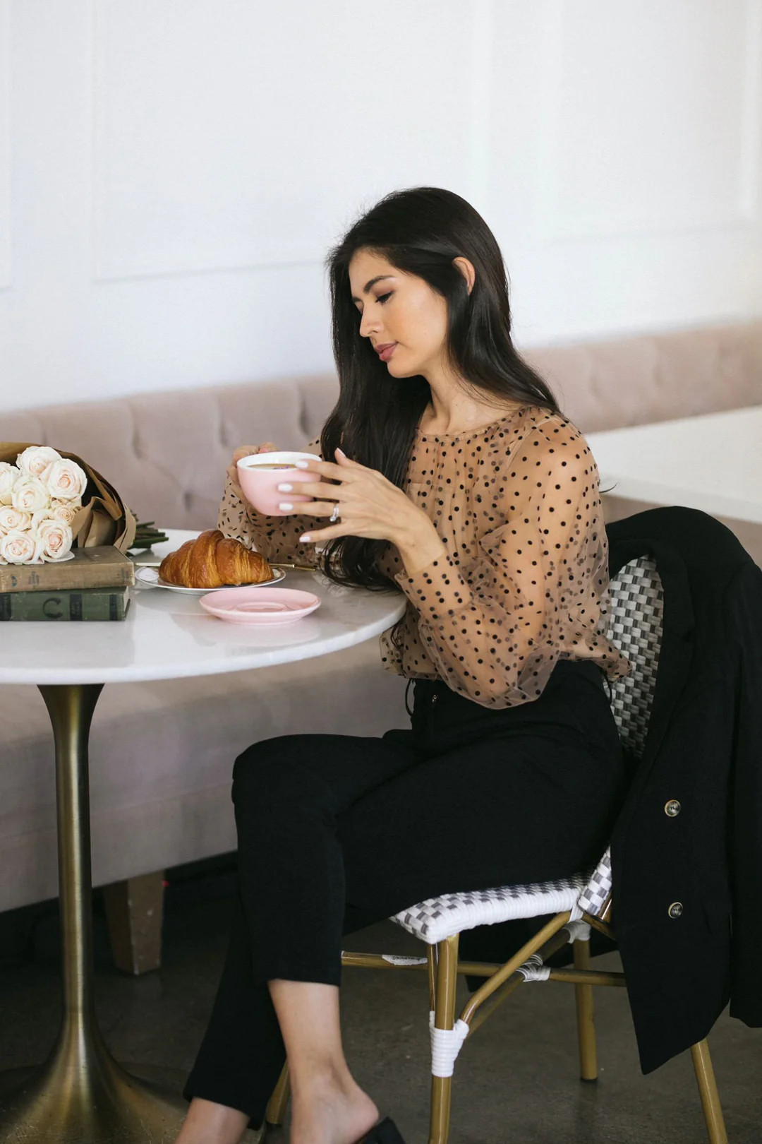 Colette Sheer Dotted Blouse | Morning Lavender