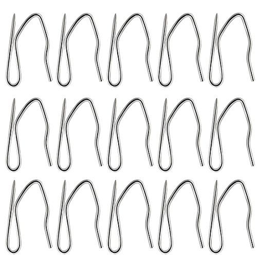 58 Pcs Metal Curtain Hooks, Nydotd Silver Rustproof Stainless Steel Plated Nickel Hooks Heavy-Duty O | Amazon (US)