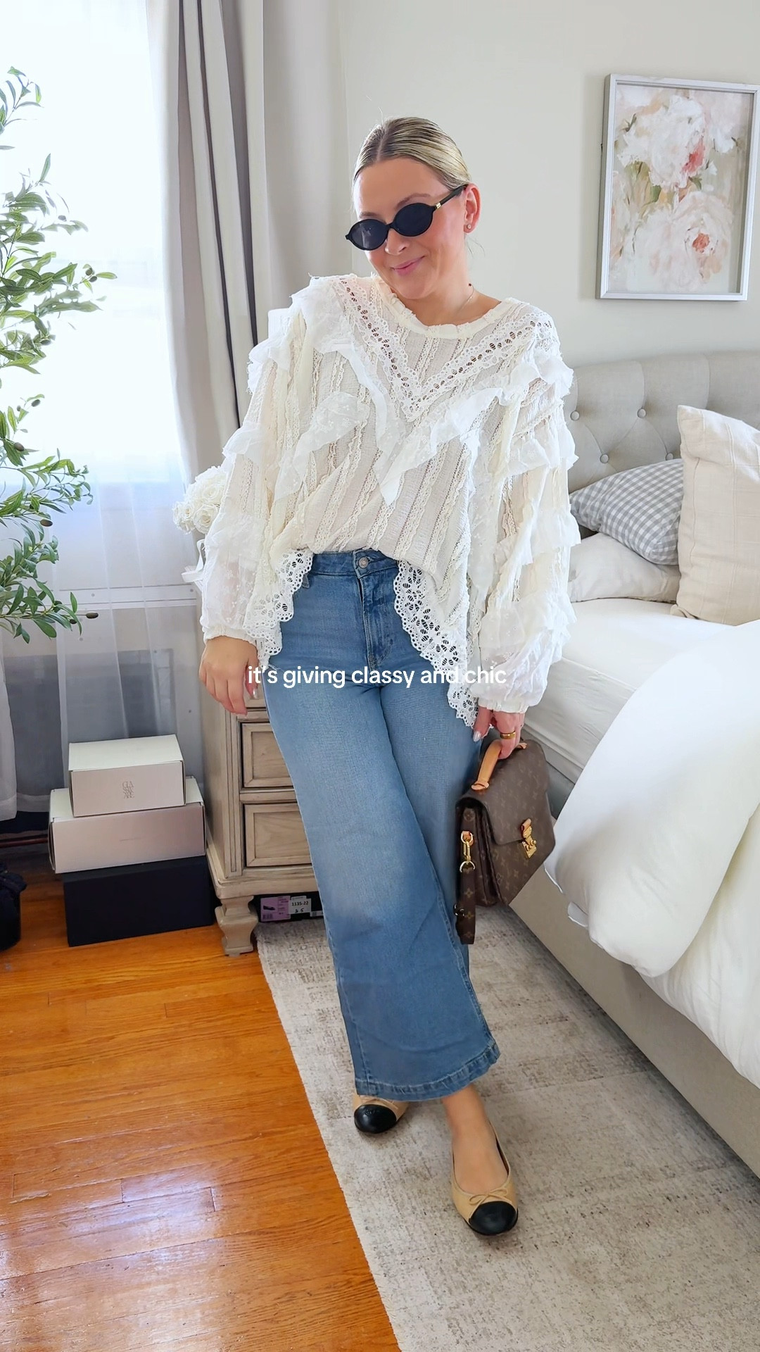 The PRETTIEST outfit 🤍

lace blouse outfit, romantic lace top, wide leg jeans outfit, casual chic mom outfit, effortless everyday outfit, neutral spring outfit, polished casual look, classic flats outfit, feminine casual style, elevated everyday fashion

#LTKSaleAlert #LTKootd #LTKValentine