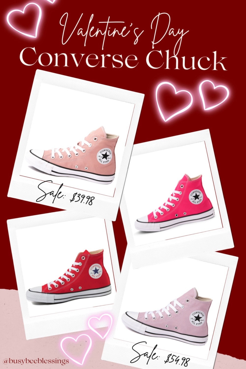 ✨Sale Alert✨ These are the cutest Valentine’s Day Converse Chucks and the sale on the pink is too good to miss! Give a pair as a Valentine’s Day gift and grab a pair for yourself at this amazing price. ❤️

#LTKGiftGuide #LTKshoecrush #LTKsalealert