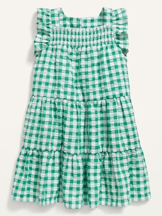 Fit & Flare Ruffle-Trim Seersucker Gingham Dress for Toddler Girls | Old Navy (US)