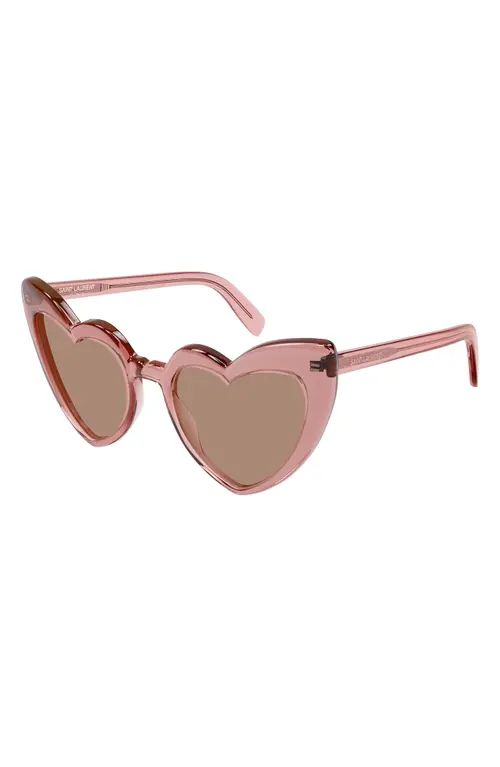 Saint Laurent LouLou 54mm Heart Sunglasses in Pink at Nordstrom | Nordstrom