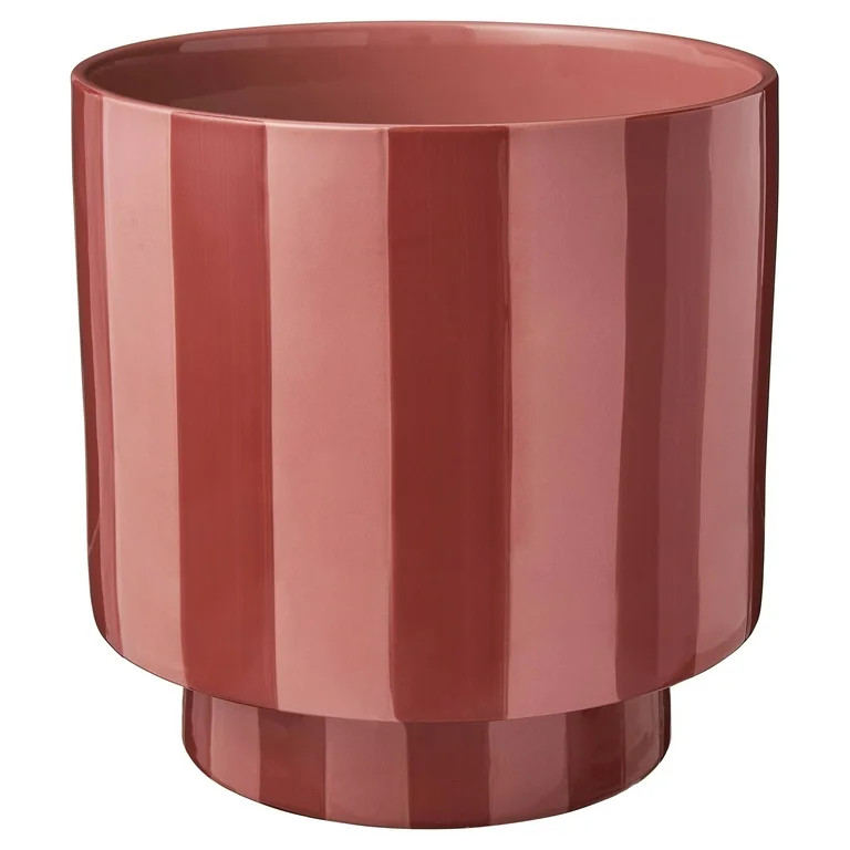 Mainstays Lauren Round Ceramic Planter, Coral Peony and Bisque, 8.25" x 8.25" x 8" | Walmart (US)