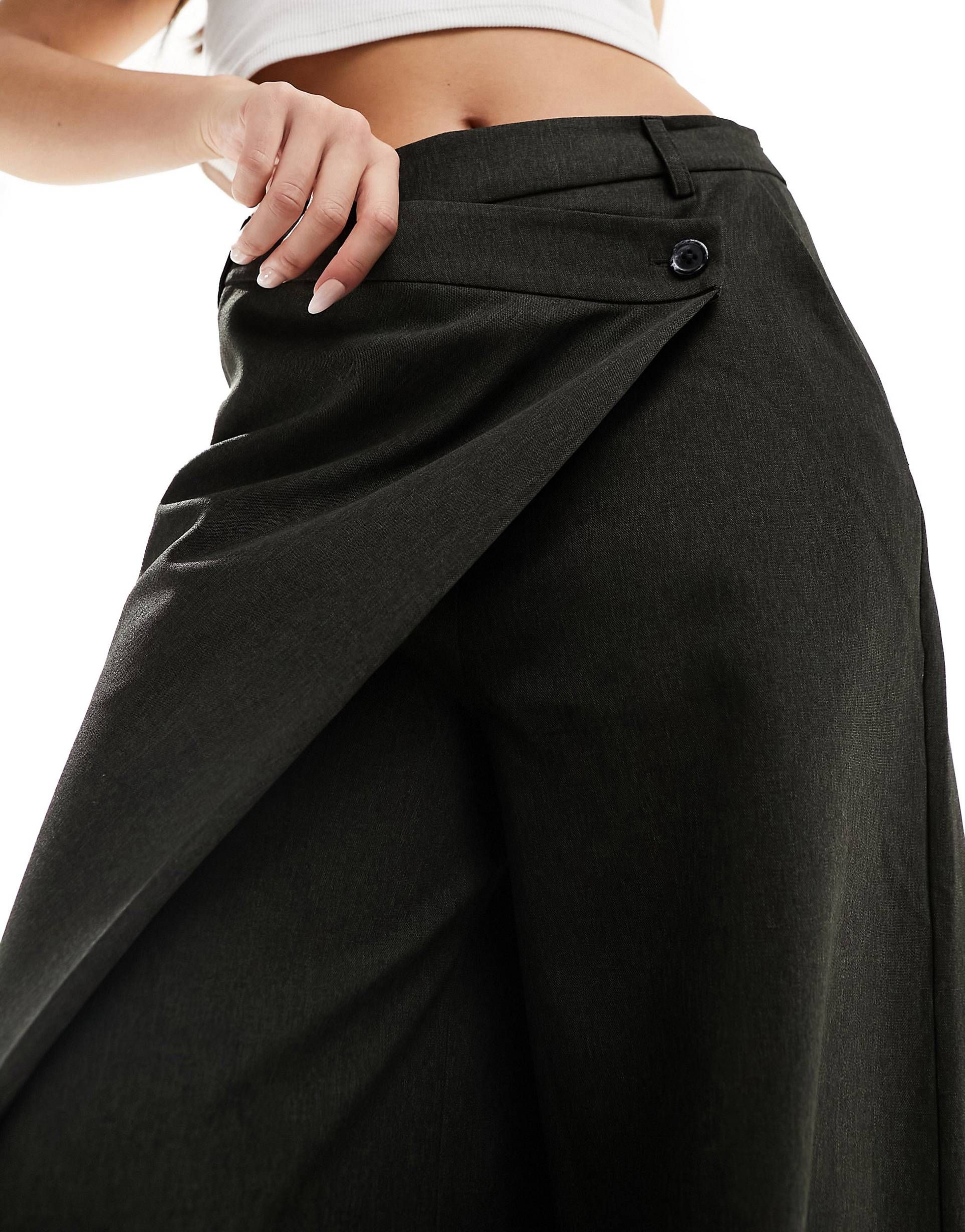 ASOS DESIGN tailored wrap pants in gray | ASOS (Global)