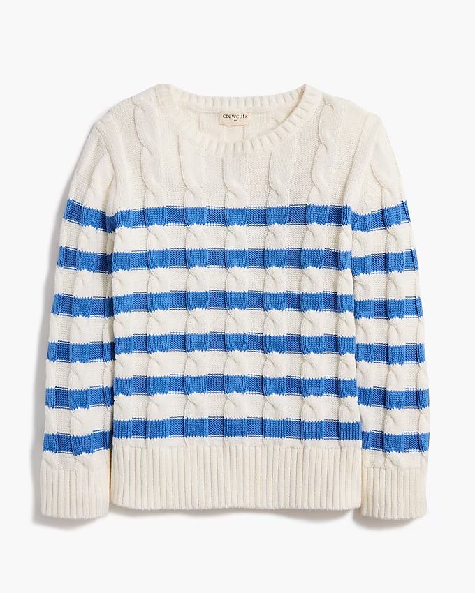 Girls' striped cable-knit sweater | J.Crew Factory