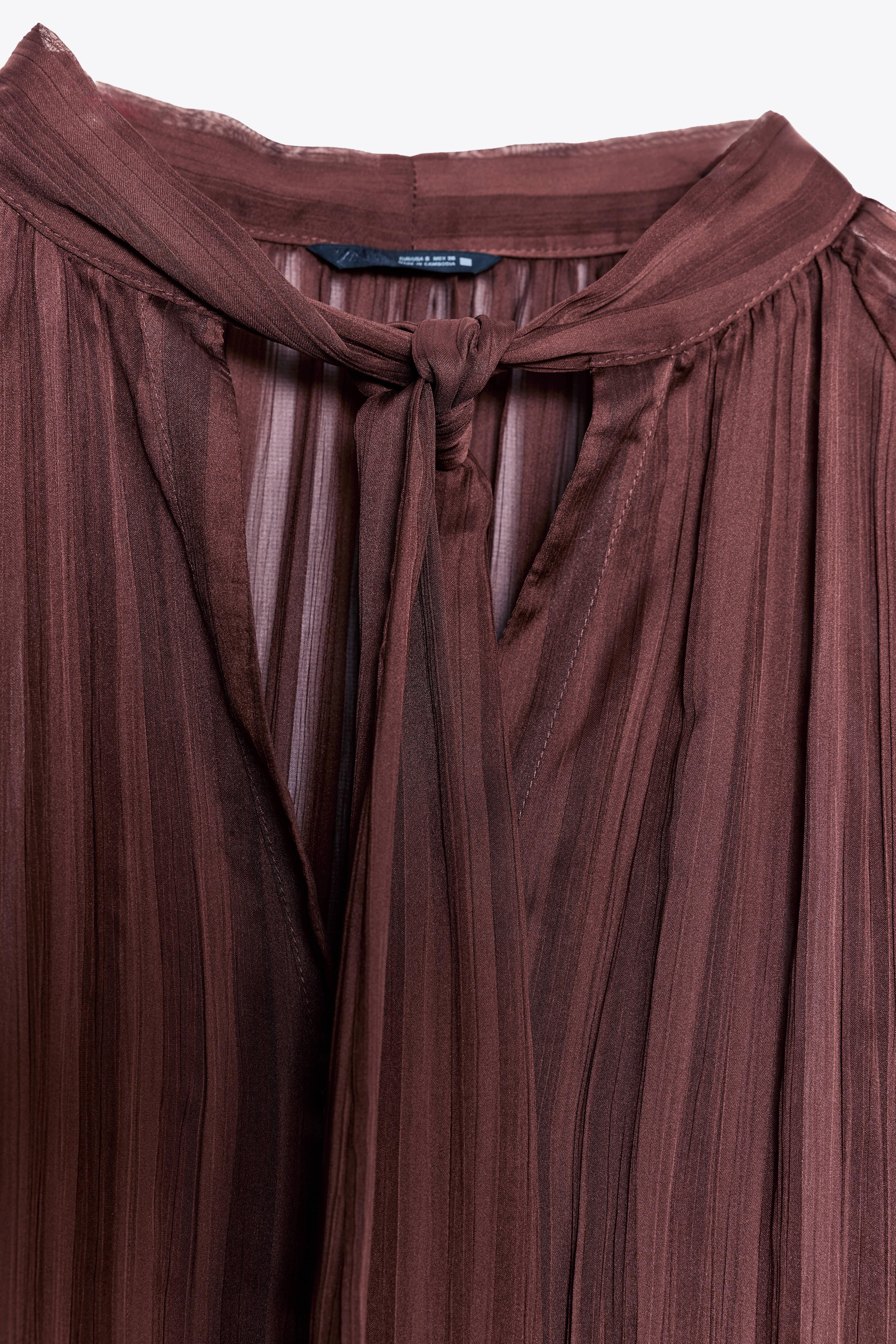 STRIPED BLOUSE WITH BOW | Zara US