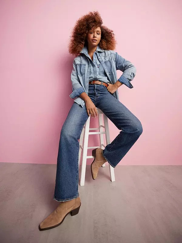 Levi's Ribcage Full Length Jean - Valley View - Blue | Very (UK)