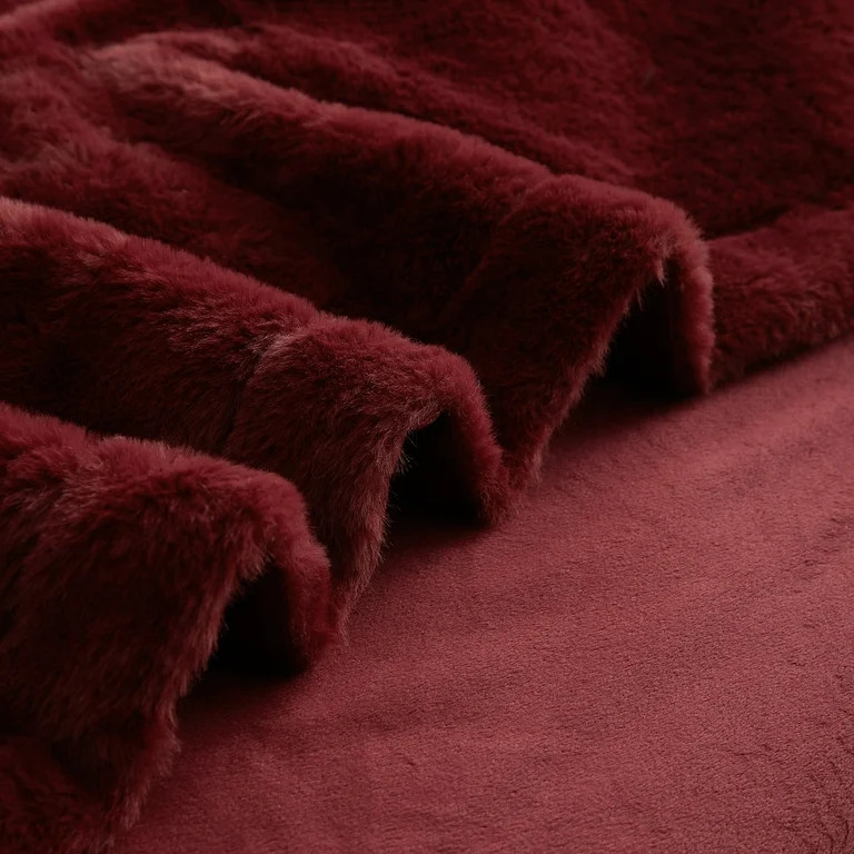 Mainstays Cozy Faux Fur Super Soft luxury Blanket, King, Luscious Merlot | Walmart (US)