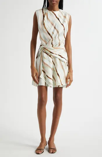 A.L.C. Delia Diagonal Stripe Sleeveless Dress in Mint Multi at Nordstrom Rack, Size 10 | Nordstrom Rack