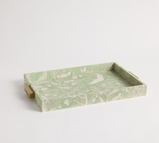 Linen Bird Print Tray | Pottery Barn (US)
