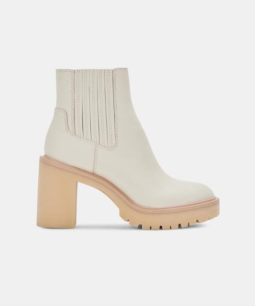 CASTER H2O BOOTIES IN IVORY LEATHER | DolceVita.com