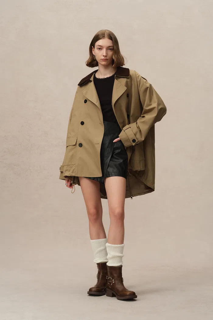 Cassian Short Trench Coat in Water-Repellent Cotton Blend | Fabrique