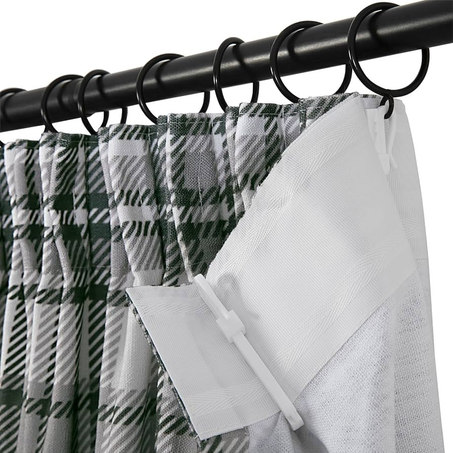 TWOPAGES Pinch Pleat Plaid Curtain 96 Inch Long Light Filtering Privacy Drape Linen Textured Tart... | Amazon (US)