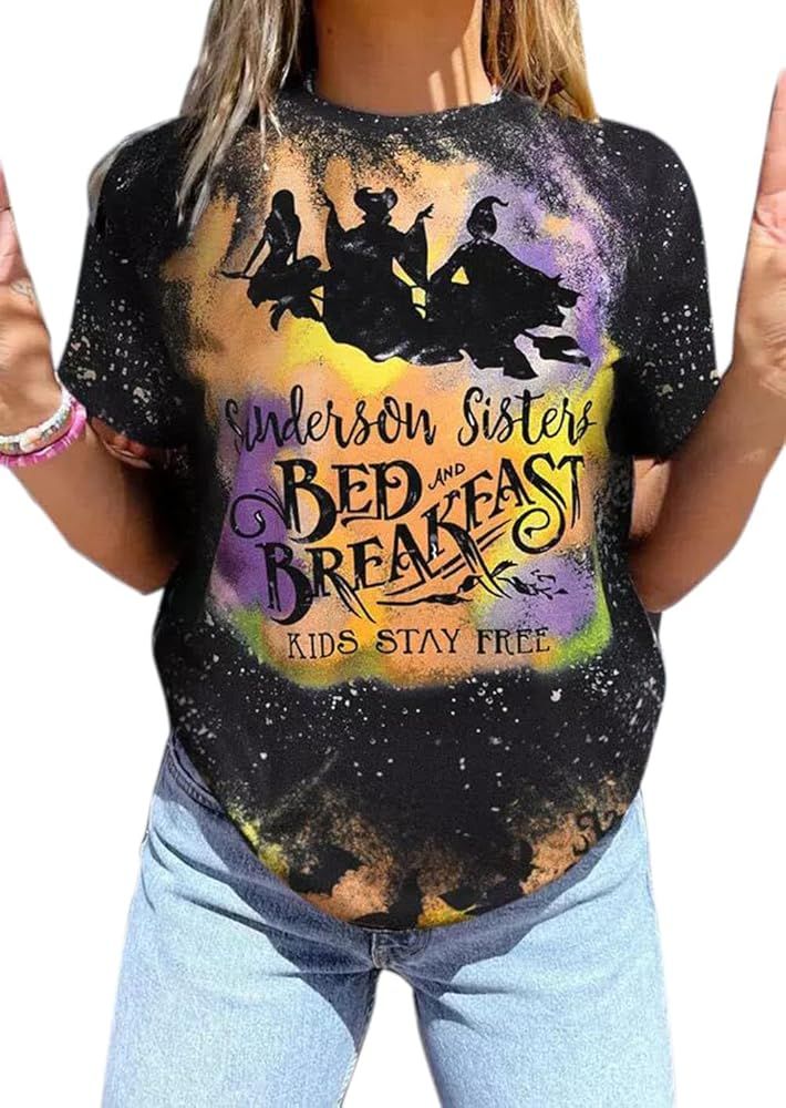 Sanderson Sisters Cute T Shirt Halloween Graphic Tee Women It's Just A Bunch of Hocus Pocus Funny Sh | Amazon (US)