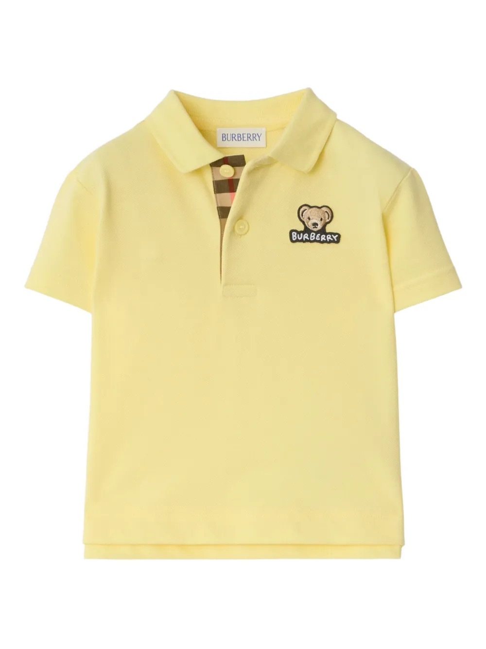 Burberry Kids bear-appliqué polo shirt - Yellow | Farfetch Global