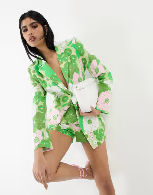 ASOS DESIGN Mix & Match linen suit in retro floral print | ASOS (Global)