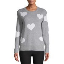 Time and Tru Women's Heart Sweater | Walmart (US)