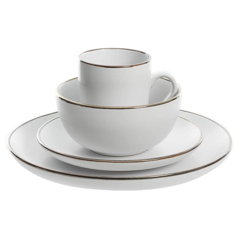 Gibson Home Rockaway Round Stoneware Coupe Edged Dinnerware Set, Service for 4 with Dinner Plates... | Target