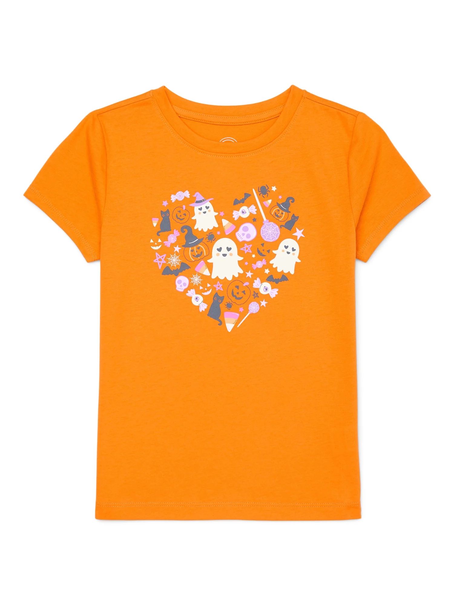 Wonder Nation Girls Halloween Graphic T-Shirt with Short Sleeves, Sizes 4-18 | Walmart (US)