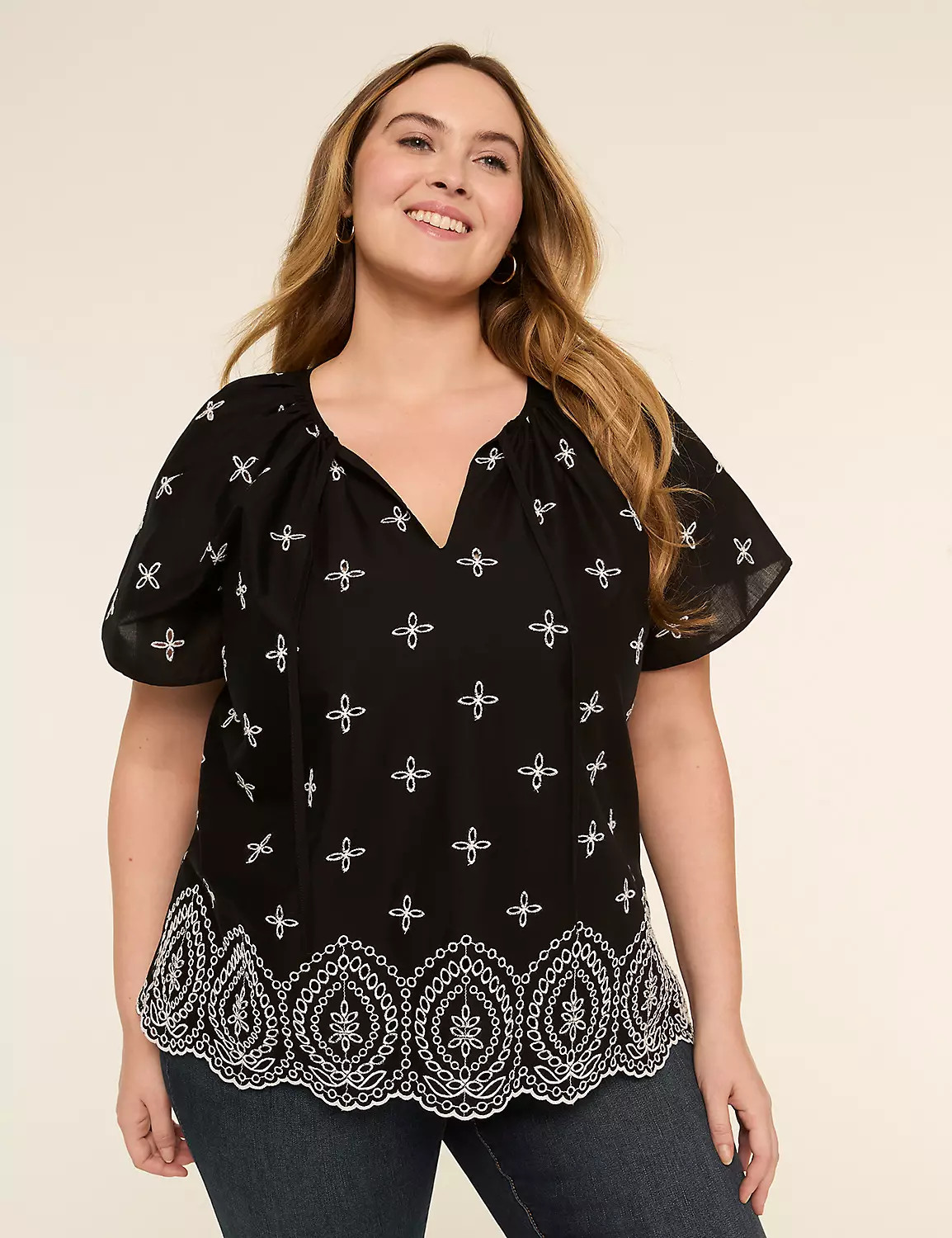 Flutter-Sleeve Swing Blouse | Lane Bryant (US)