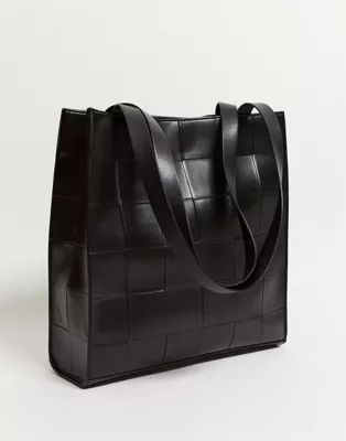 ASOS DESIGN – Shopper-Tasche in Schwarz gewebt | ASOS (Global)