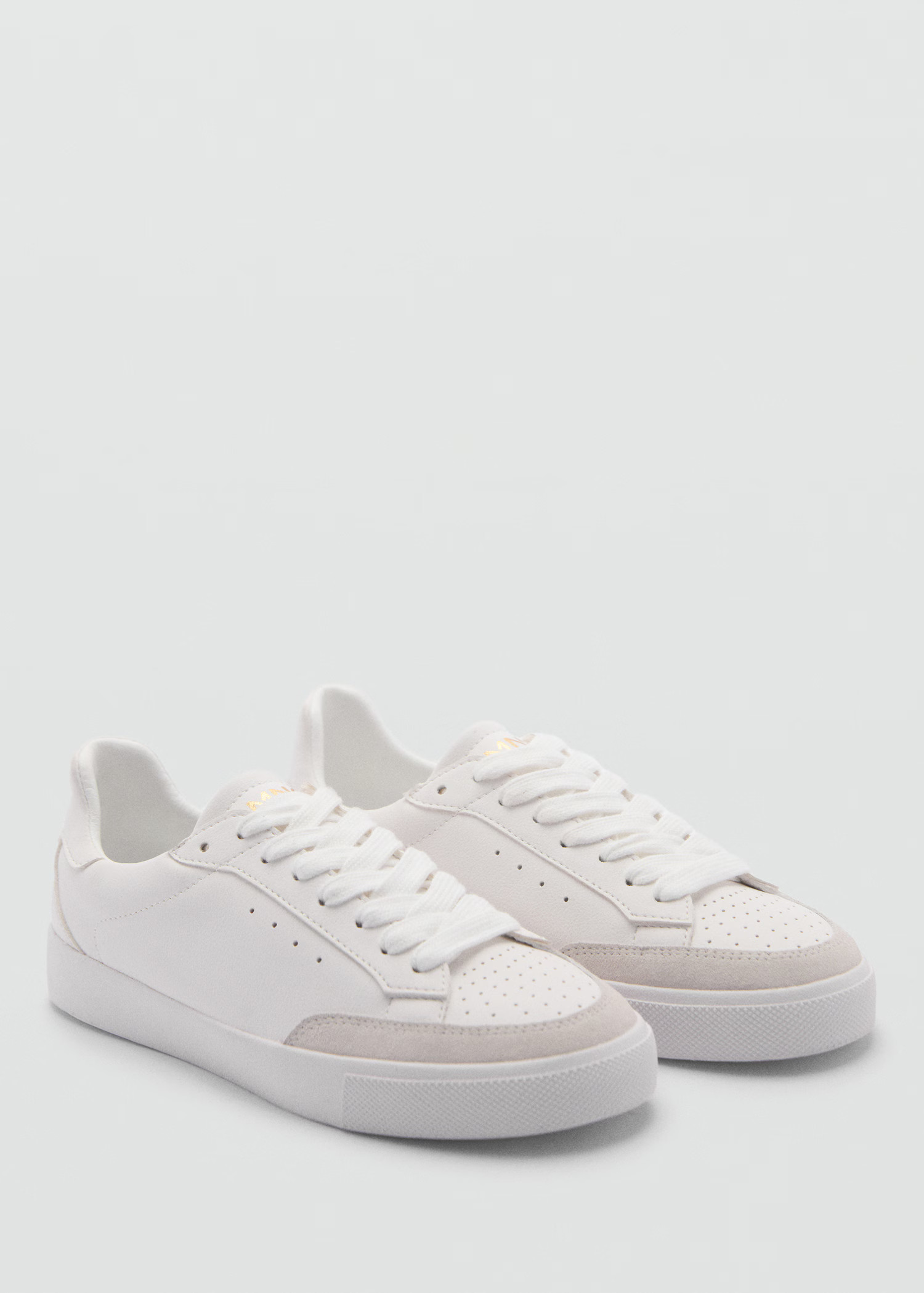 Leather panel sneakers - Women | MANGO United Kingdom | MANGO (UK)