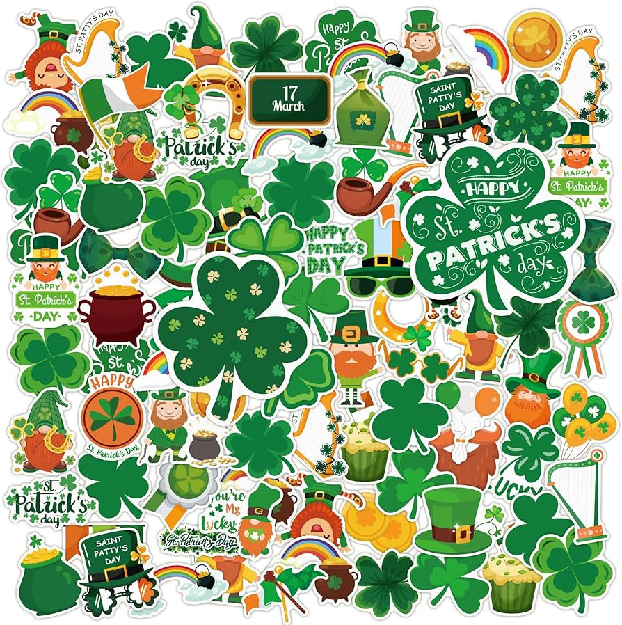 OHOME St Patricks Day Stickers for Kids - 120 PCS St Patricks Day Accessories Shamrock Decoration... | Amazon (US)