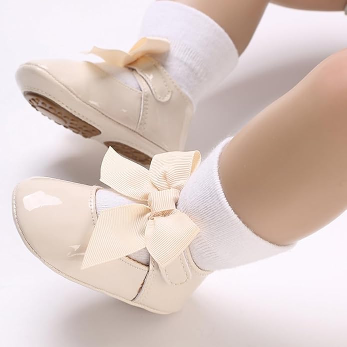 E-FAK Baby Girls Shoes Mary Jane Flats Shoes Anti-Slip Soft Rubber Sole Toddler First Walkers Pri... | Amazon (US)