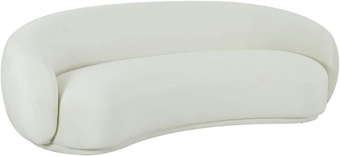TOV Furniture Kendall 28.4" H Modern Velvet Upholstered/Wood Sofa in Cream | Amazon (US)