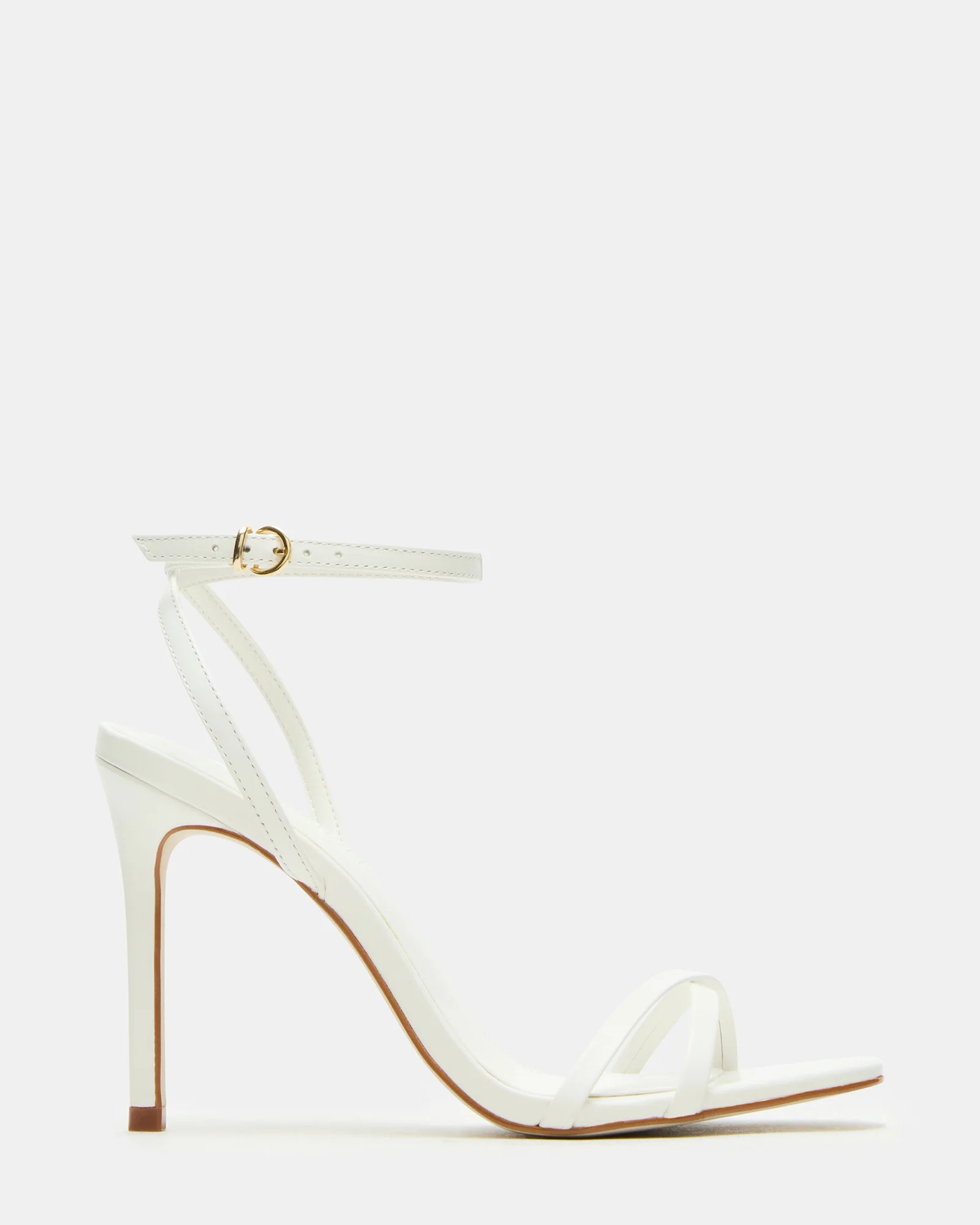 JYPSEY White Leather Strappy Heels | Women's Designer Heels | Steve Madden (Canada)