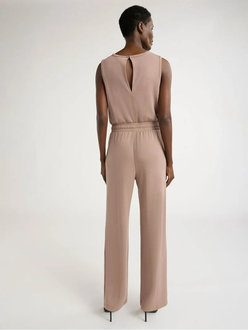 Scoop Women’s Ultimate ScubaKnit Racerback Wide Leg Jumpsuit, Sizes XS-XXL | Walmart (US)