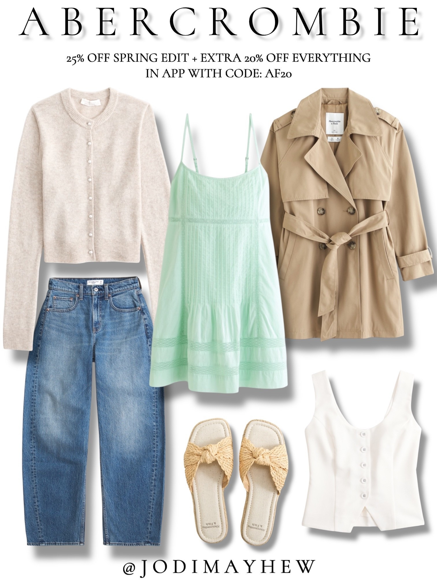 Abercrombie: 25% Off Spring Edit + Extra 20% Off Everything In App With Code: AF20

#abercrombie @abercrombie #spring #edit #sale #dress #cardigan #sweater #cardi #barrel #jeans #denim #trench #coat #jacket #closet #essentials #raffia #slides #sandals #bow #knotted #vest #tank #work #wear #travel #mini 


#LTKTravel #LTKWorkwear #LTKSpringSale