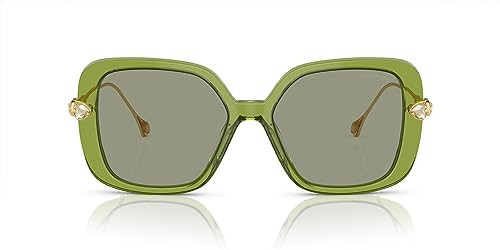 Swarovski SK6011 Sunglasses, Transparent Green/Green, 55 mm | Amazon (US)